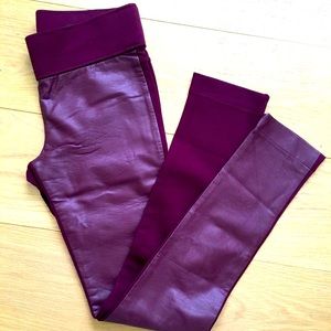 Club Monaco Burgundy Tasha Faux Leather Legging